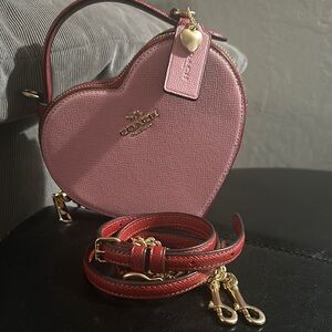Coach Pink Heart-Shaped Crossbody Bag
